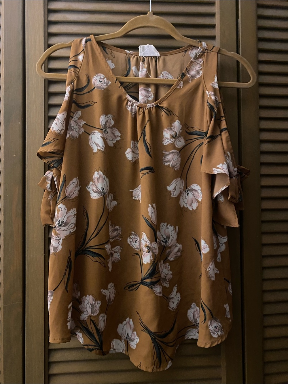Sienna Sky Floral Cold-Shoulder Blouse